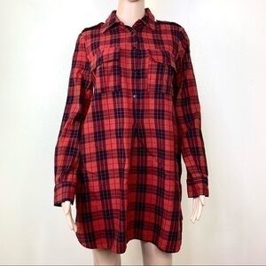 Zara Women’s Top Blouse Red Plaid Black Sz Small
